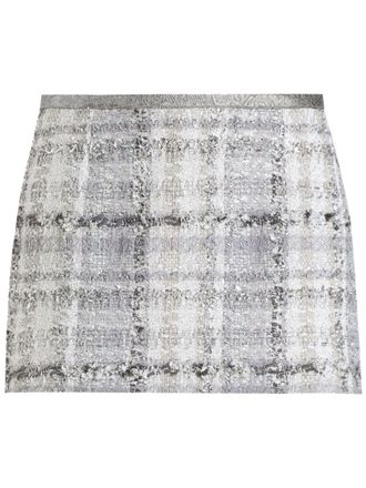 Dolce & Gabbana tweed mini skirt - women - Viscose/Wool/Polyamide/Polyester/Acrylic/Metallized Polyester/Cotton/Silk/Spandex/Elastane - 42 - Grey