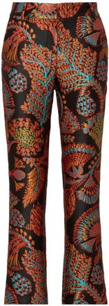 La DoubleJ Luxe Jacquard Wijde Broek - Dames - Slim Fit Broeken - Veelkleurig - M - Polyester - Broeken