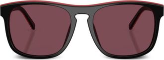 Ferrari contrast-border square-frame sunglasses - men - Acetate - 57 - Black