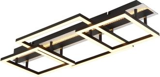 Globo Lighting Lampada Da Soffitto Lampada Da Soggiorno A Led In Metallo Nero Rettangolare L 70 Cm