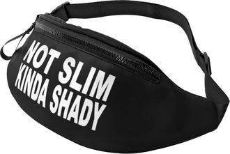 Generic Not Slim Kinda Shady Waist Pack Waist Bag Adjustable Bumbags For Running Marathon Walking 14X35Cm