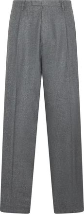 Boglioli Pantaloni in lana con pieghe - Grigio