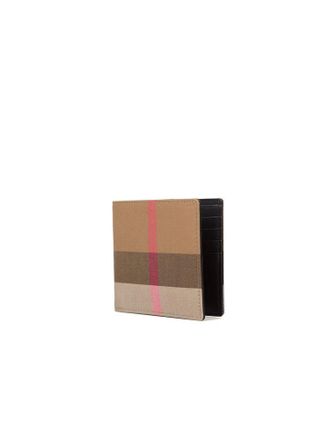 Burberry Check Pattern Cotton Wallet - Brown