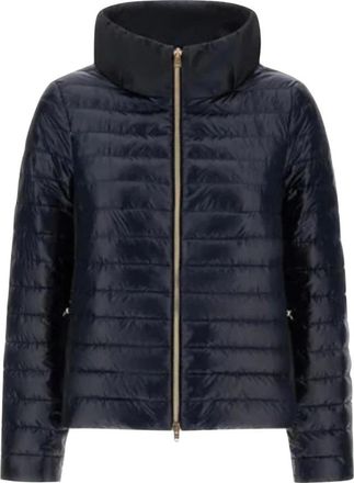 Herno Ultralichte Nylon en Taffeta Jas - Dames - Winterjassen - Blauw - XL - Nylon - Jassen