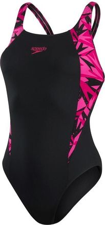 Speedo Dames/Dames Boom Muscleback Logo Eéndelig Zwempak (Zwart/roze)