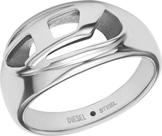 Diesel Stainless Steel Band Ring - Rings - Unisex - Silver