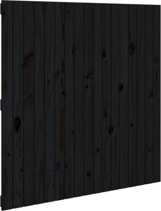 vidaXL Wall Headboard Black 108x3x110 cm Solid Wood Pine Vidaxl