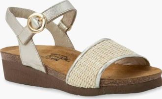 Naot Womens Cecile Sandals In Gold And Raffia