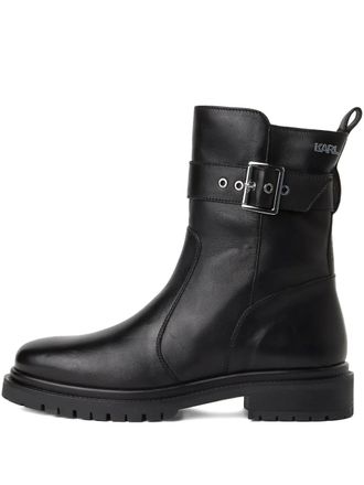 Karl Lagerfeld Anfibi in pelle con fibbia - Nero