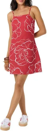 O'Neill Cecilia Floral Print Sleeveless Minidress in Lifeguard Red at Nordstrom, Size Xx-Large