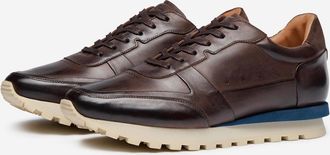 Oliver Sweeney Mens Oliver Sweeney Gaia Mens Hand Finished Calf Leather Trainers - Dark Brown - Size: 12
