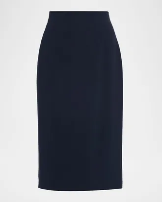 Lafayette 148 New York Finesse Crepe Midi Pencil Skirt