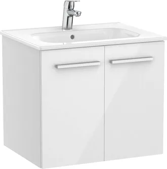 Roca Roca - Pack Unik Mueble Base Con Puertas + Lavabo Victoria Color: Blanco Brillo