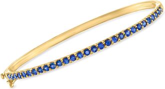 Ross-Simons Sapphire Bangle Bracelet in 18kt Gold Over Sterling