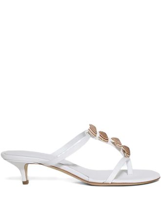 CHRISTOPHER ESBER 40mm Sundial seashell heeled sandals - White