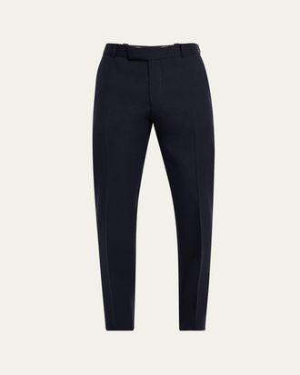 Alexander McQueen Straight-Fit Crepe Pants With Ironed Front