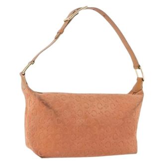 Celine Pre-owned Vintage Suede Shoulder Bag - Dames - Vintage Schoudertas - Oranje - ONE Size - Leer - Vintage