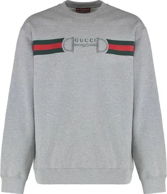 Gucci Hoodies & sweatvesten, Heren, Grijs, M, Katoen, Katoenen jersey sweatshirt met print