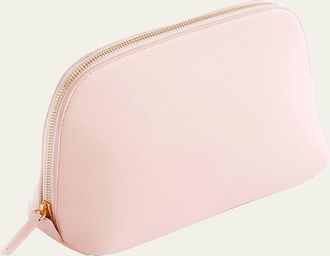 Royce Leather Monogrammed Large Leather Cosmetic Bag