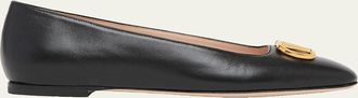Valentino Garavani VLogo Signature Leather Ballerina Flats