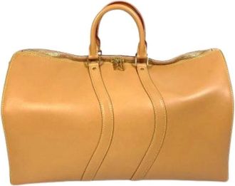 Louis Vuitton Tweedehands leren Louis Vuitton tassen - unisex - Vintage Weekendtas - Beige - ONE Size - Leer - Vintage