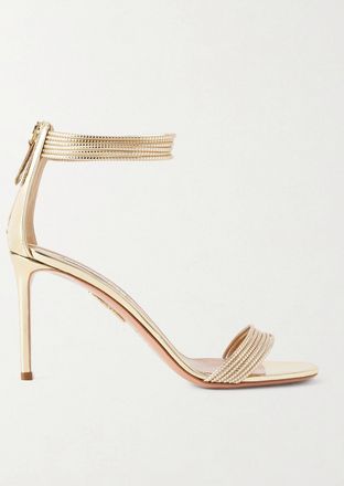 Aquazzura Sandali Metallizzati Sway 85 - Oro