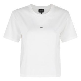 A.P.C. T-Shirts, female, White, Size: XS Boxy Logo T-Shirt