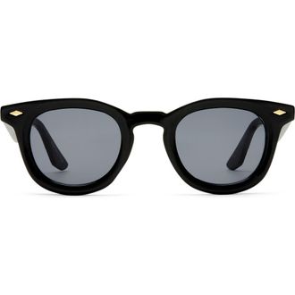 AIRE Aperture 45mm Round Sunglasses in Black /Smoke Mono at Nordstrom