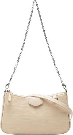 Louis Vuitton Pre-owned Easy Pouch - Dames - Vintage Schoudertas - Beige - ONE Size - Leer - Vintage