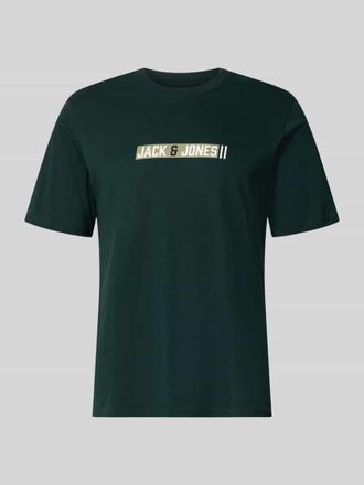 Jack & Jones Regular Fit T-Shirt mit Logo-Print Modell Munk in Oliv, Gr&ouml;&szlig;e XXL