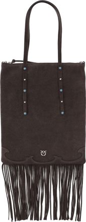 Pinko Suede Shopping Bag With Fringes