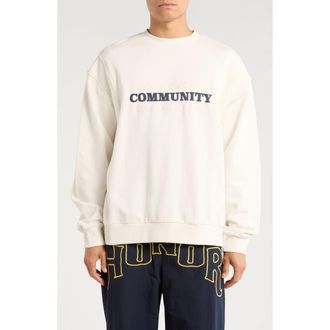 Honor The Gift Track Crew Cotton Graphic Sweatshirt in Bone at Nordstrom Rack, Size X-Large