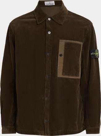 Stone Island Men & apos;s Corduroy Layered Pocket Button-Down Shirt