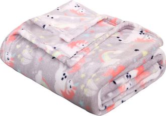 Luxury Home Unicorn Plush Throw Blanket in Gray Multi at Nordstrom Rack