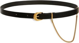 Jil Sander Cintura in pelle con dettaglio a catena - Nero