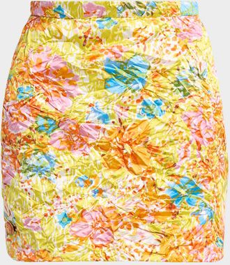 Versace Printed Duchess Silk Mini Skirt