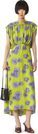 Lanvin Printed Silk Midi Dress in Absinth/lilac at Nordstrom, Size 38 Eu