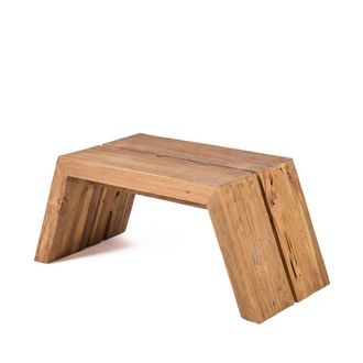 Bazar Bizar Mesa auxiliar de madera de teca marr&oacute;n 55x23x22cm