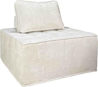 Oviala Sillón de tela para sofá modular con cojín crudo