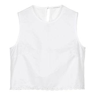 Cecilie Bahnsen Blouses, female, White, Size: 2XS Sangallo Lace Crop Top