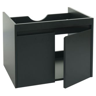 Hhg Nunca Usado] Mueble Bajo Lavabo Hhg 632, Mueble Bajo Lavabo, Mvg Melamina 2 Puertas 48x59x46cm, Negro