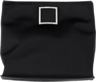 Roger Vivier Rectangular Clutch Bag with Subtle Gathered Detail