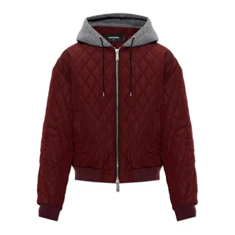 Dsquared2 Bomber Jackets, male, Red, Size: 3XL Bomber Jacket