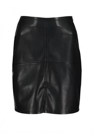 Bishop + Young Womens Vegan Leather Seamed Mini Skirt In Black
