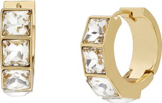 AllSaints Crystal Huggie Hoop Earrings in Gold at Nordstrom Rack