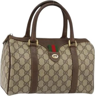 Gucci Pre-owned Handbags, female, Beige, Size: ONE SIZE Pre-owned Canvas Handbag
