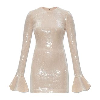 Rotate ROTATE Birger Christensen, Party Dresses, female, Beige, Size: S Sequin dress