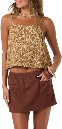 O'Neill Matilda Leopard Floral Camisole in Warm Sand at Nordstrom, Size Xx-Large