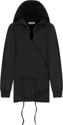 The Attico Mini Jurk American Fleece - Dames - Korte kleedjes - Zwart - S - Katoen - Kleedjes