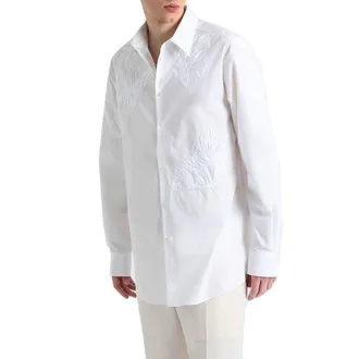 Valentino Mens White Cotton Dress Shirt